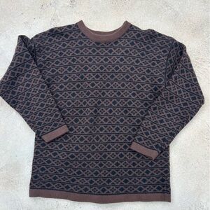 Vintage Gap‎ 100%Lambswool Fair Isle patterned sweater Sz M  dark academia